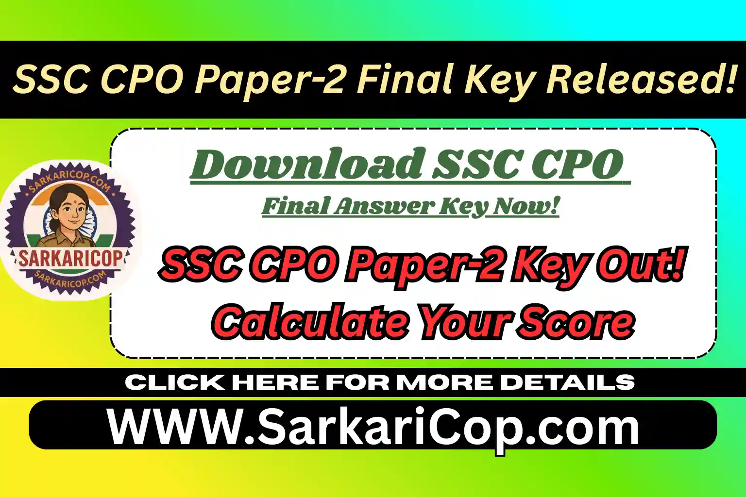 SSC CPO 2024 Paper-2 Final Answer Key Out – Download Now from ssc.gov.in