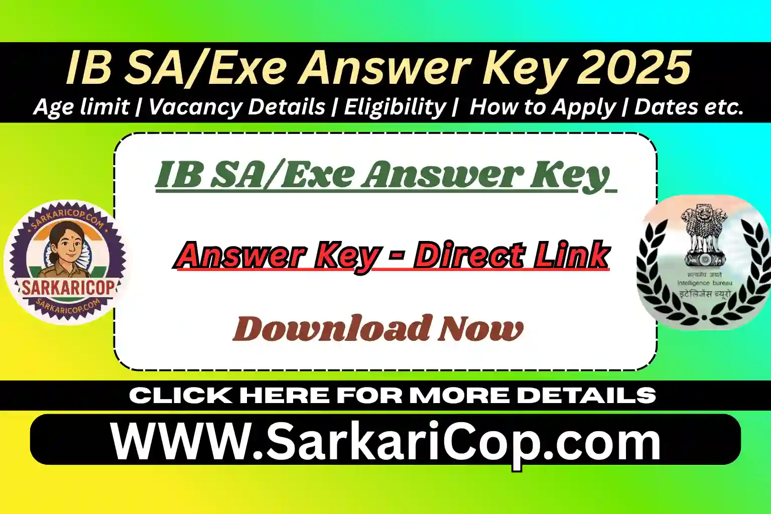 IB SA/Exe Answer Key 2025 – Official PDF Download & Objection Portal